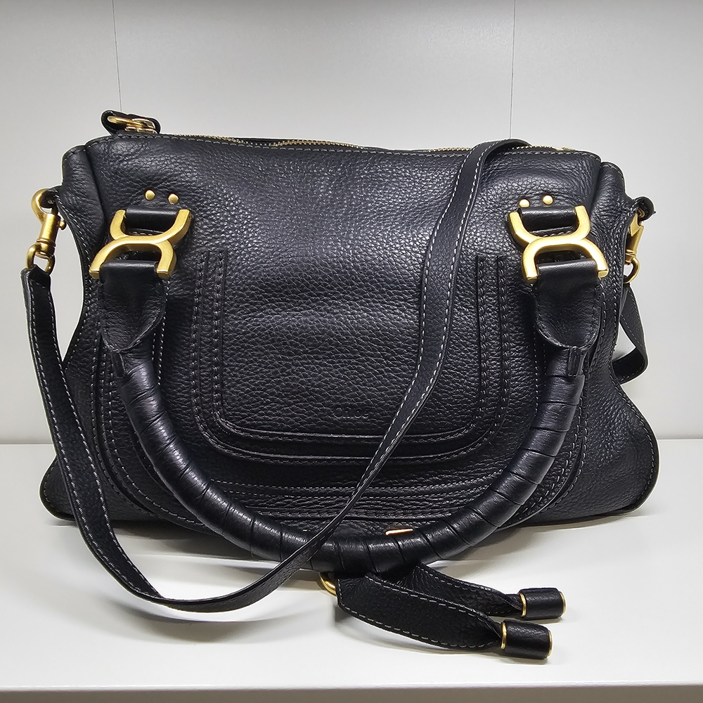 Chloe Marcie Black Leather Handbag